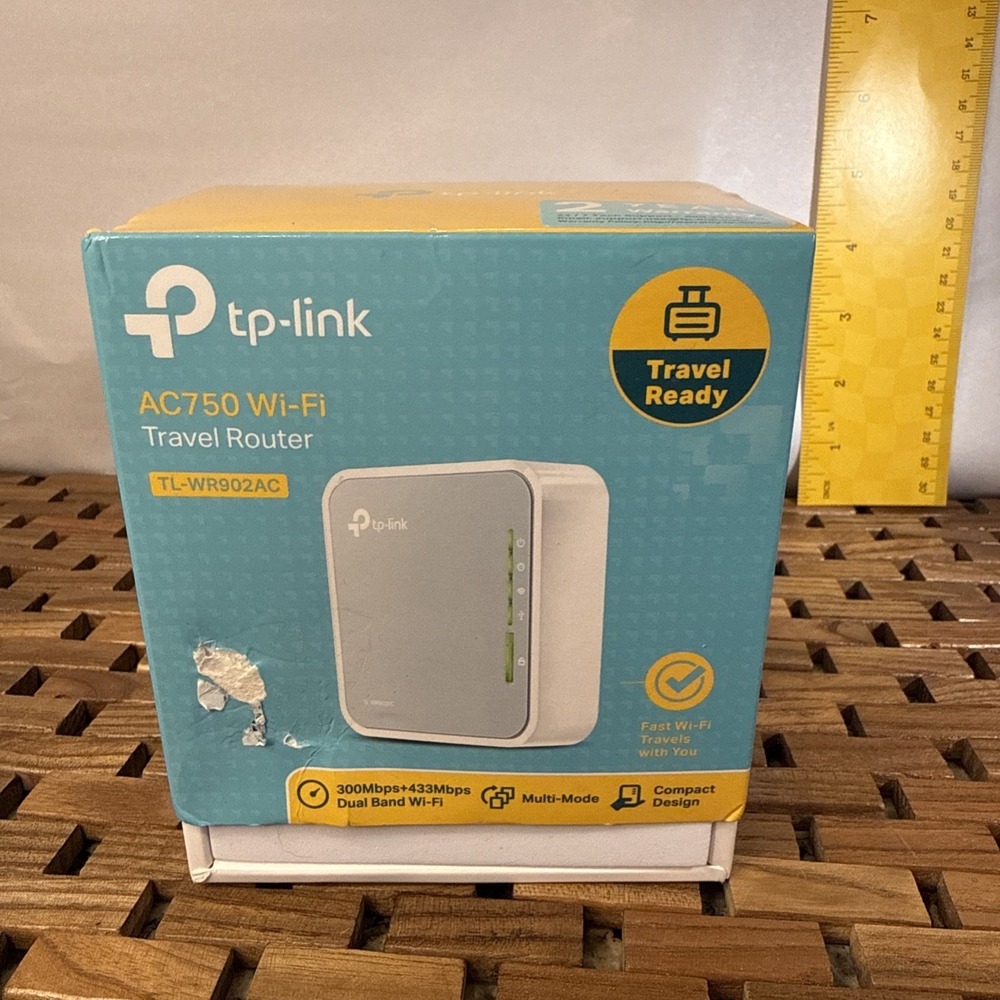New Wireless Travel Router TP-Link TL-WR902AC AC750 - Silver/White